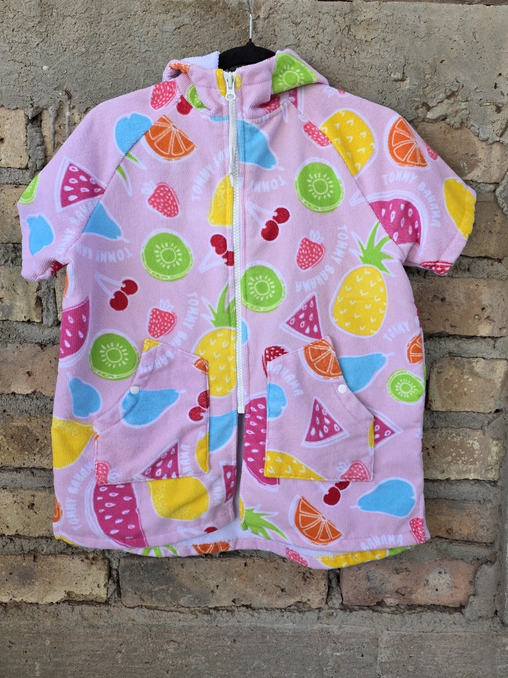 Tommy Bahama Kids Fruit Print Hooded Zip Up Beach Pool Cover-Up Size L/XL